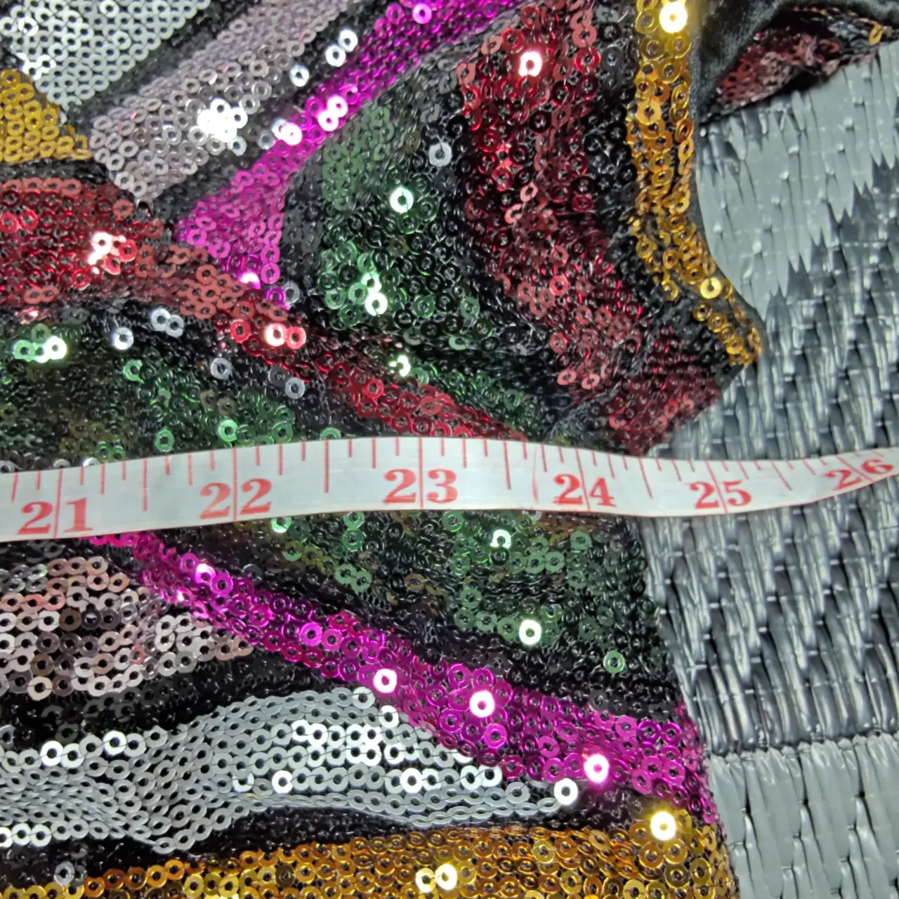 Fate Curve Women's 1X Multicolor Sequin Striped Short Sleeve Blouse NWT thumbnail 8