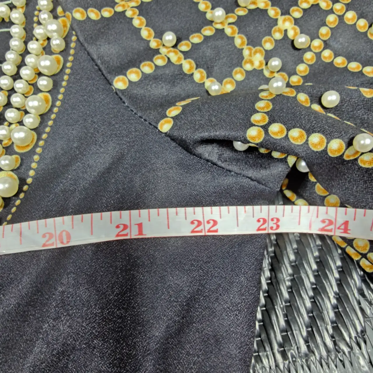 Bella Barnett Dole Pearl Beaded Blazer Dress Black Gold Baroque Women's Size 4XL thumbnail 9
