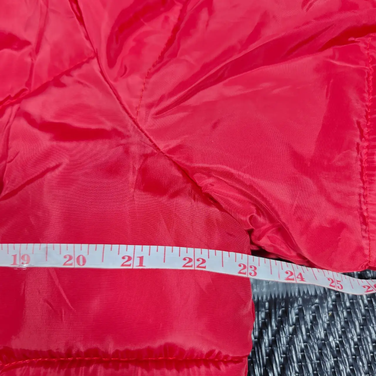 Women's Red Longline Hooded Puffer Coat Full Zip Quilted Jacket thumbnail 7