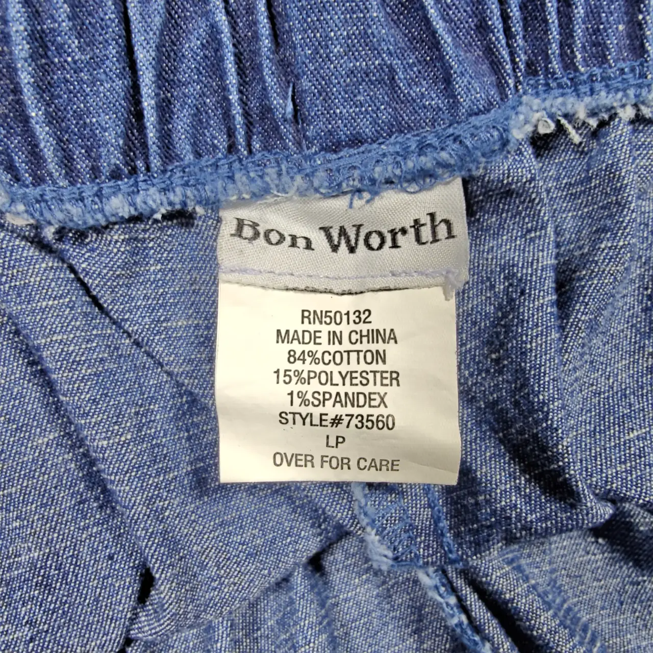 Bon Worth Women's Petite Large Elastic Waist Denim Pull-On Pants NWT thumbnail 5