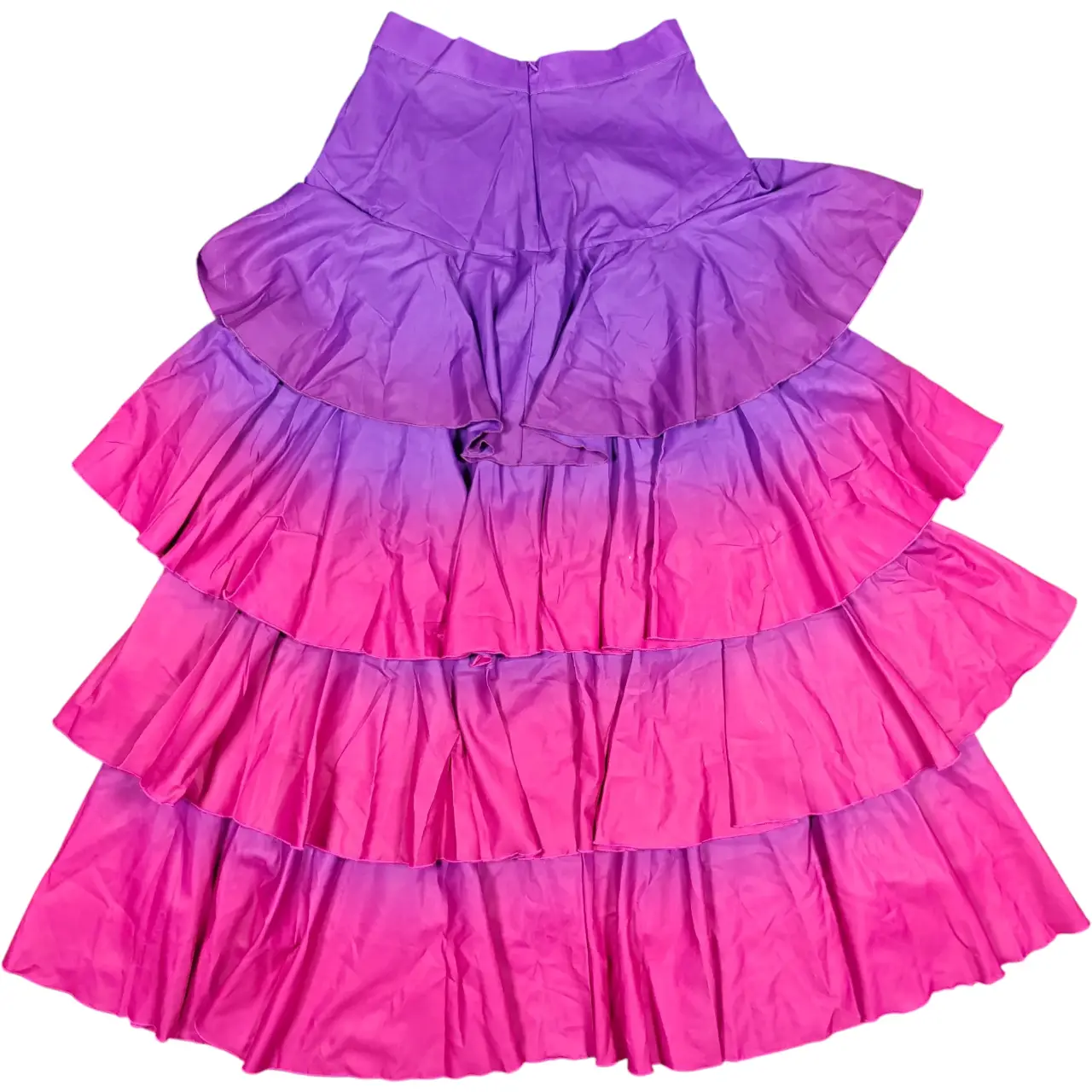 OSHOPLIVE Gradient Tiered Ruffle Maxi Skirt Purple Pink Size S NWT thumbnail 2