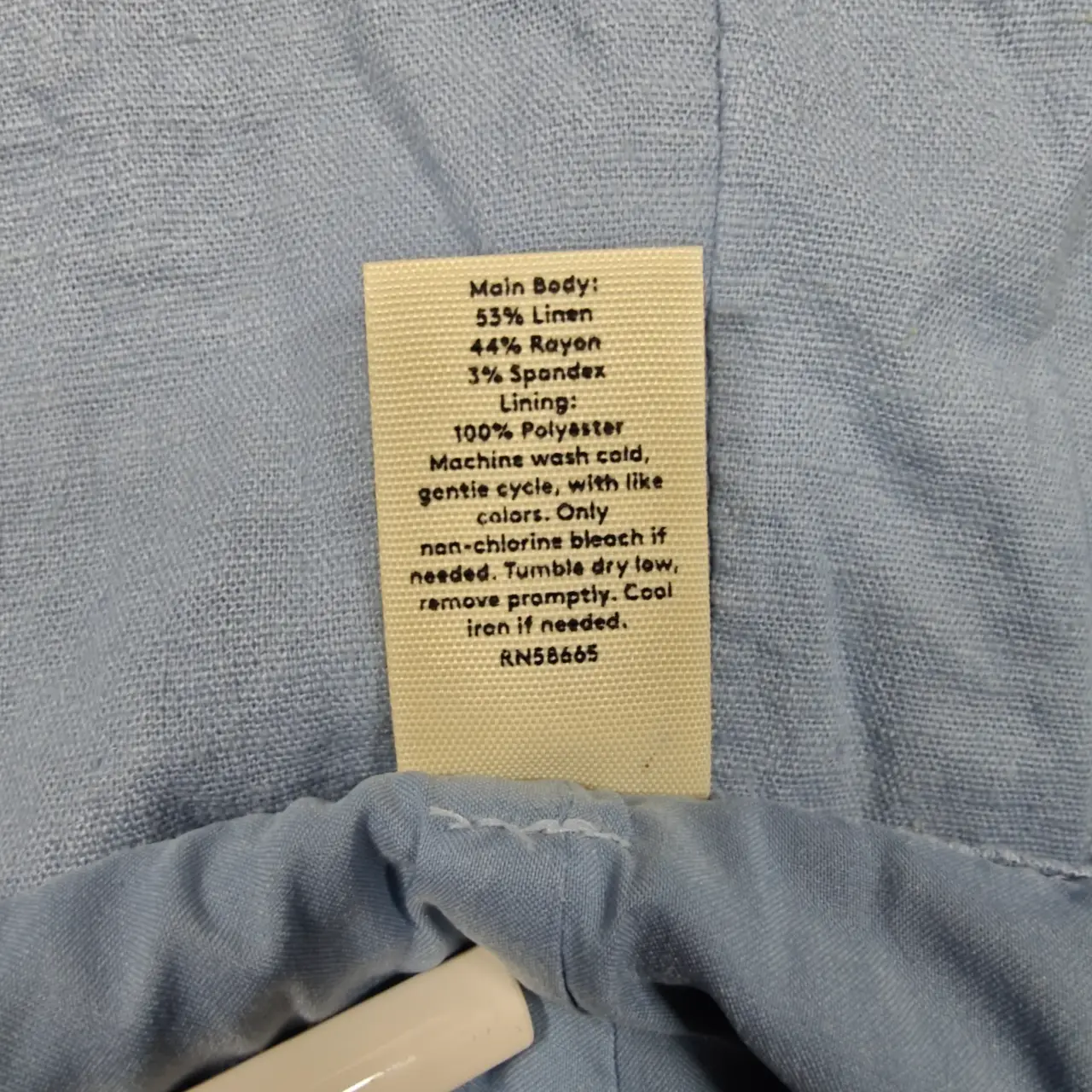 Open Edit Women's Light Blue Linen Blend Pleated Tailored Shorts Size 16 thumbnail 7