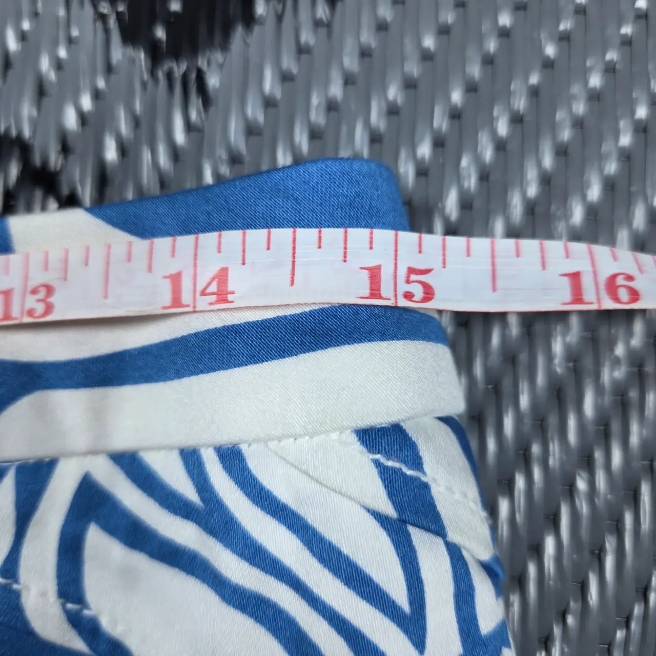 Etcetera Blue and White Damask Pleated Waist Pencil Skirt Size 4 thumbnail 9