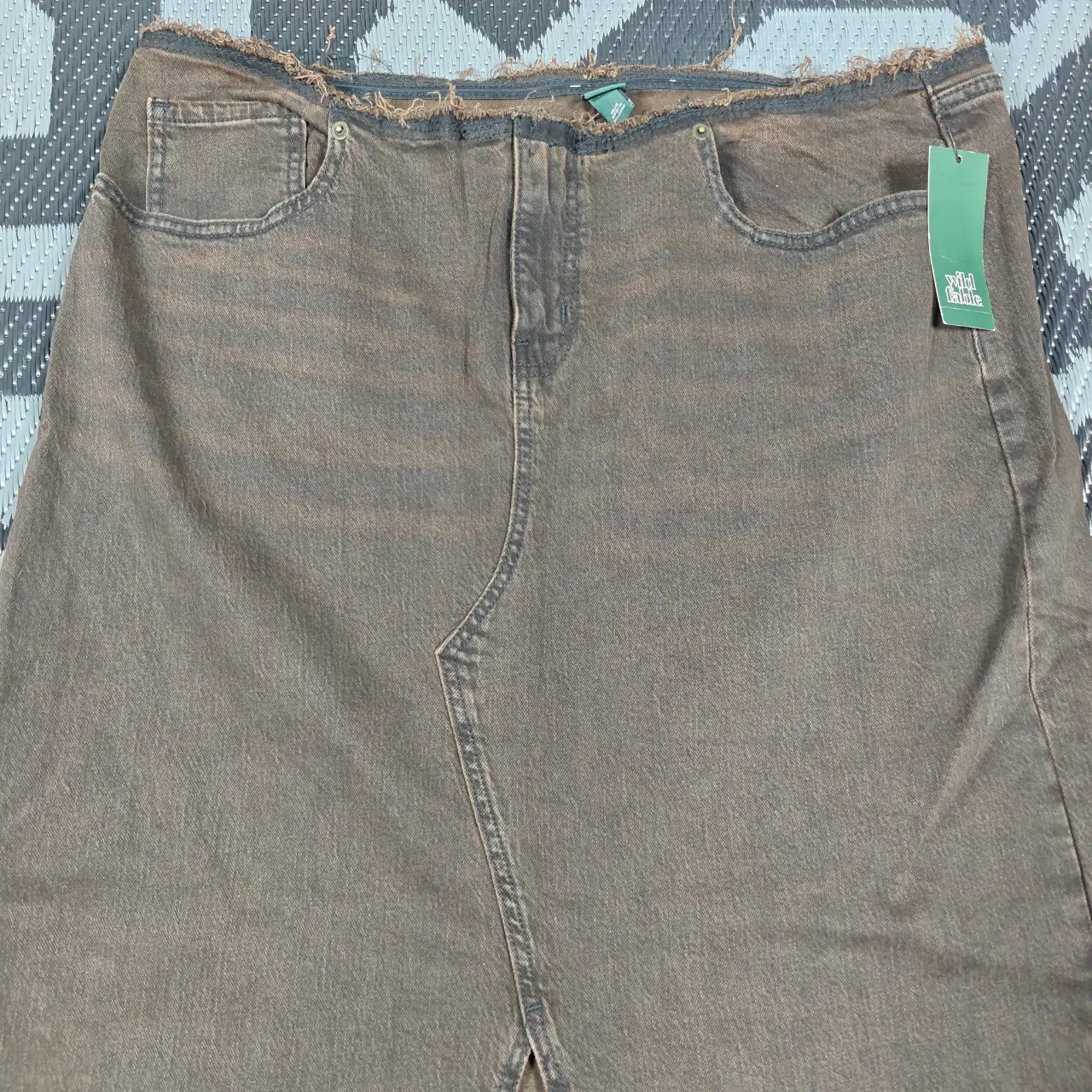 Wild Fable Women's Brown Denim Maxi Skirt with Front Slit Size 16 NWT thumbnail 3