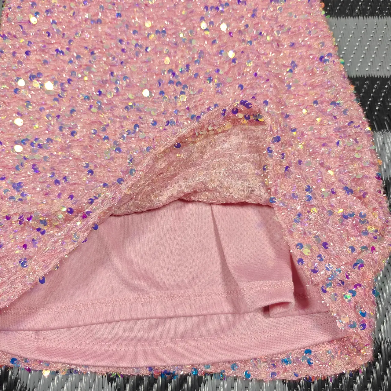 Badgley Mischka Girls Size 7 Pink Sequin Puff Sleeve Party Dress NWT thumbnail 4