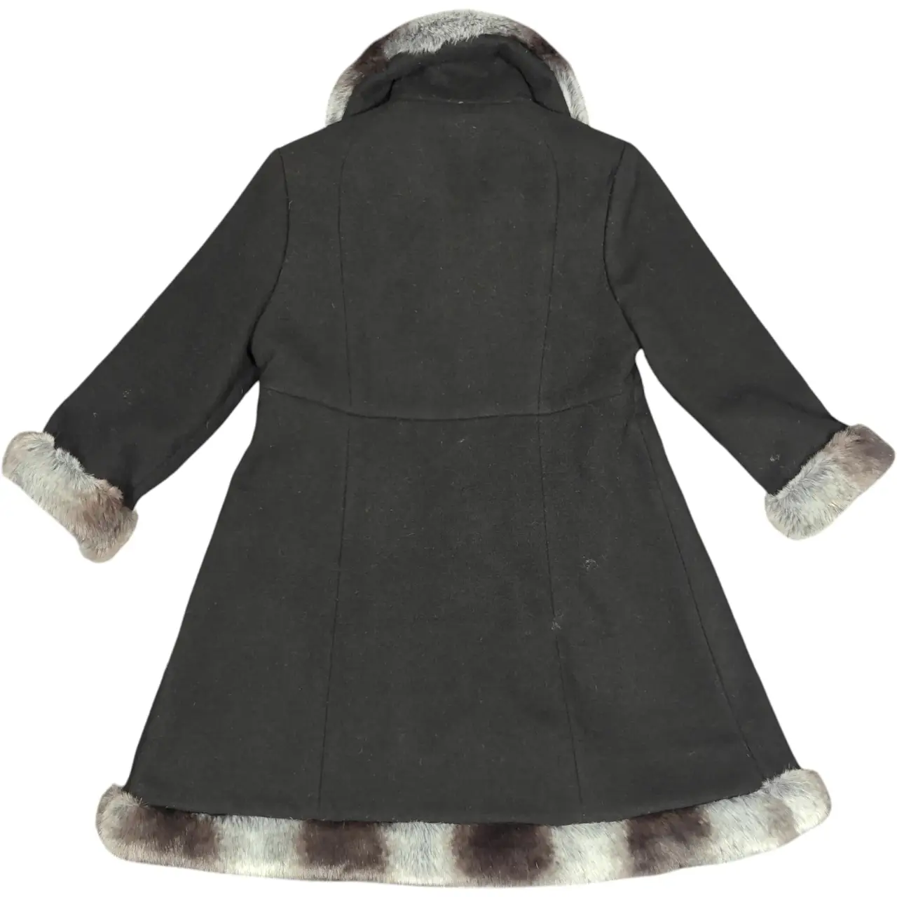 Rothschild Toddler Girls Black Faux Fur Trim Princess Coat Size 2T thumbnail 3
