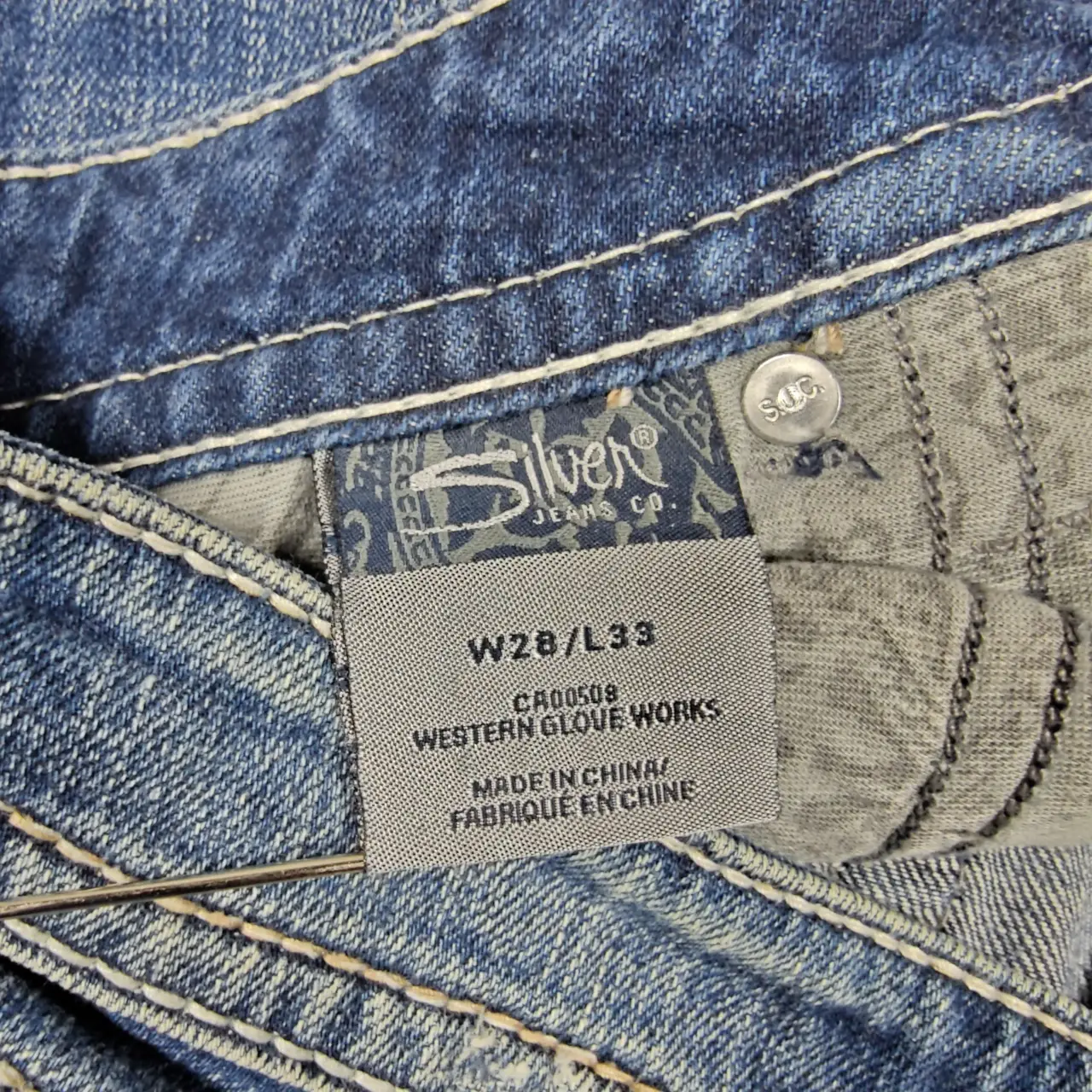 Silver Jeans Co. Pioneer Distressed Bootcut Flare Jeans W28 L33 thumbnail 9