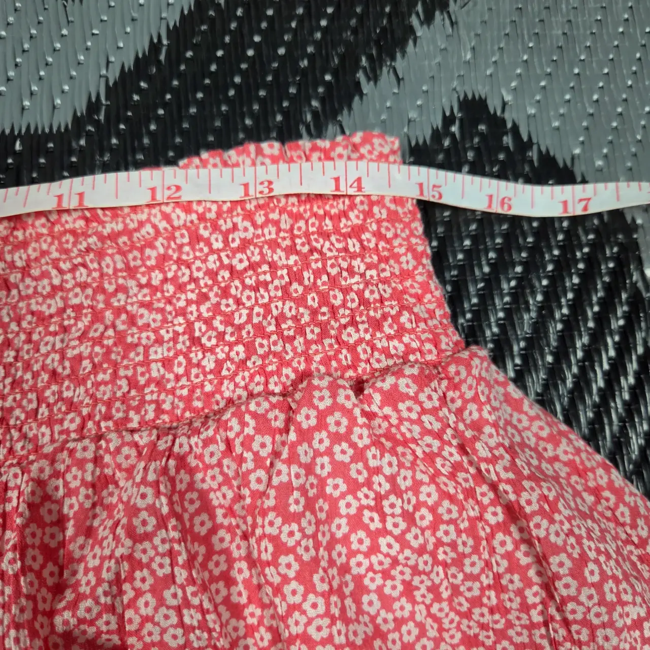 Old Navy Floral Smocked Waist Mini Skirt Pink Size M NWT thumbnail 9
