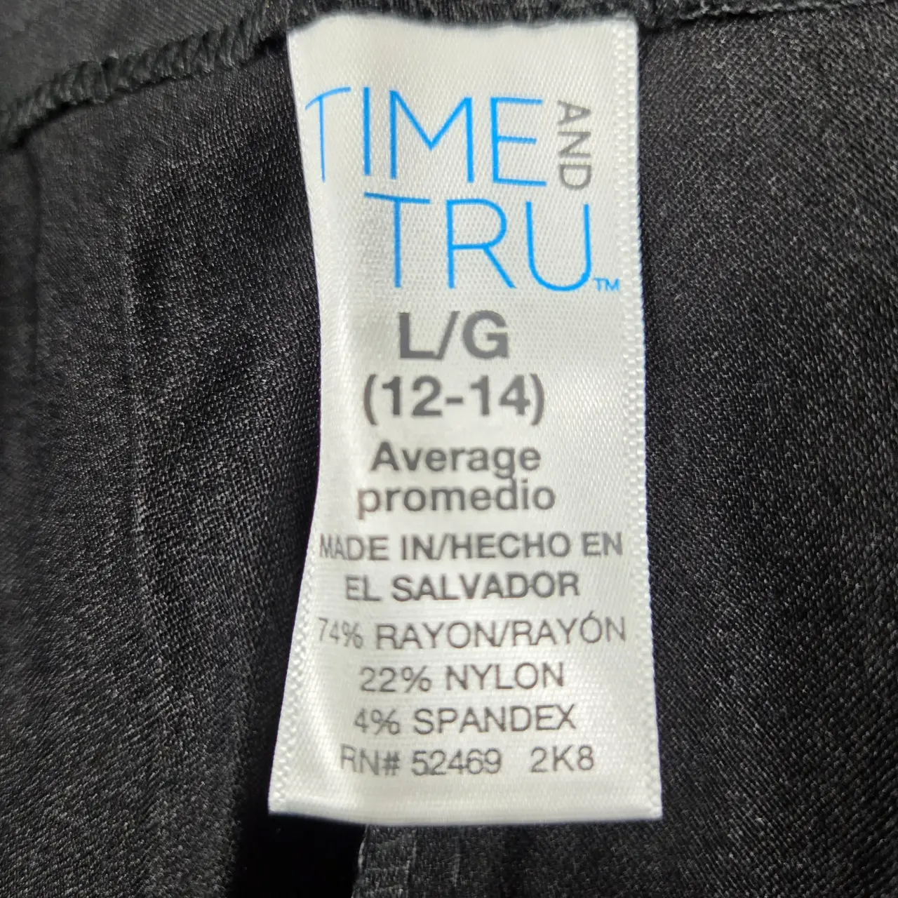 Time and Tru Women's Millennium Straight Leg Stretch Pants Black Size L 12-14 thumbnail 6