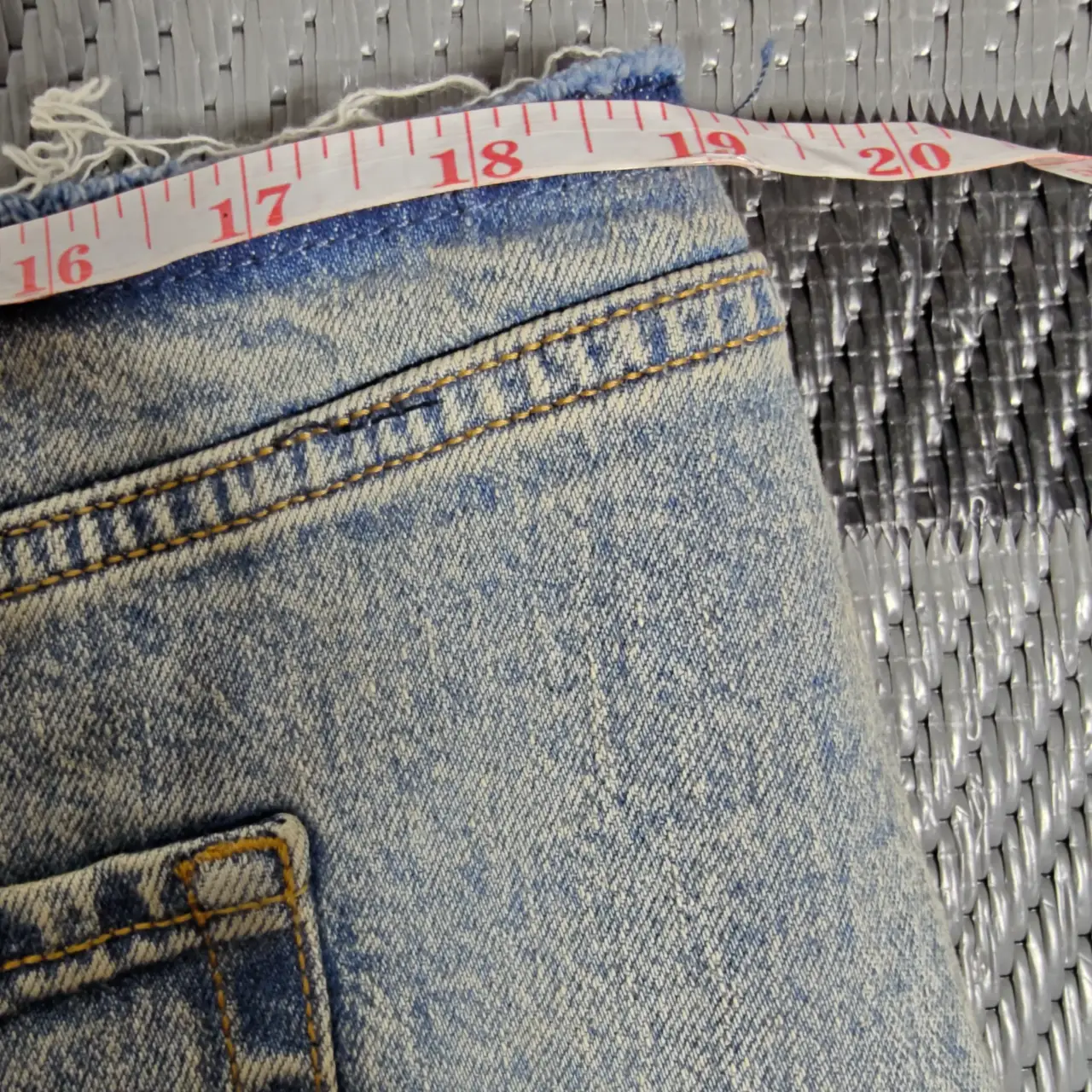 Wild Fable Women's Denim Maxi Skirt Size 16 Raw Waist Front Slit Acid Wash NWT thumbnail 7
