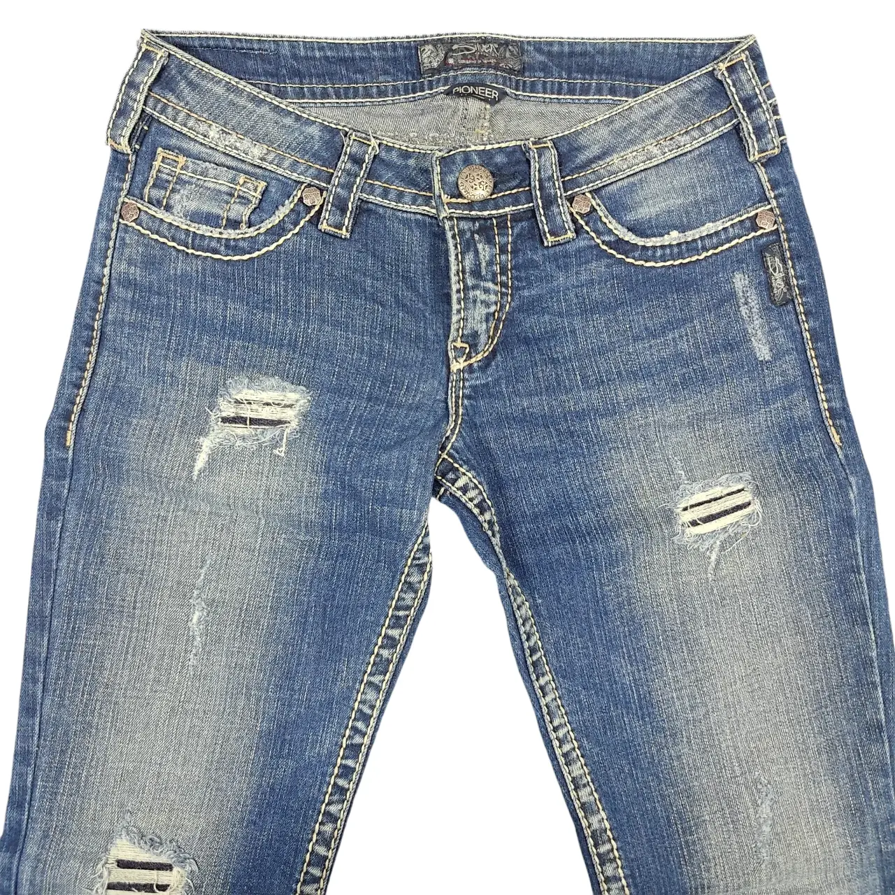 Silver Jeans Co. Pioneer Distressed Bootcut Flare Jeans W28 L33 thumbnail 3