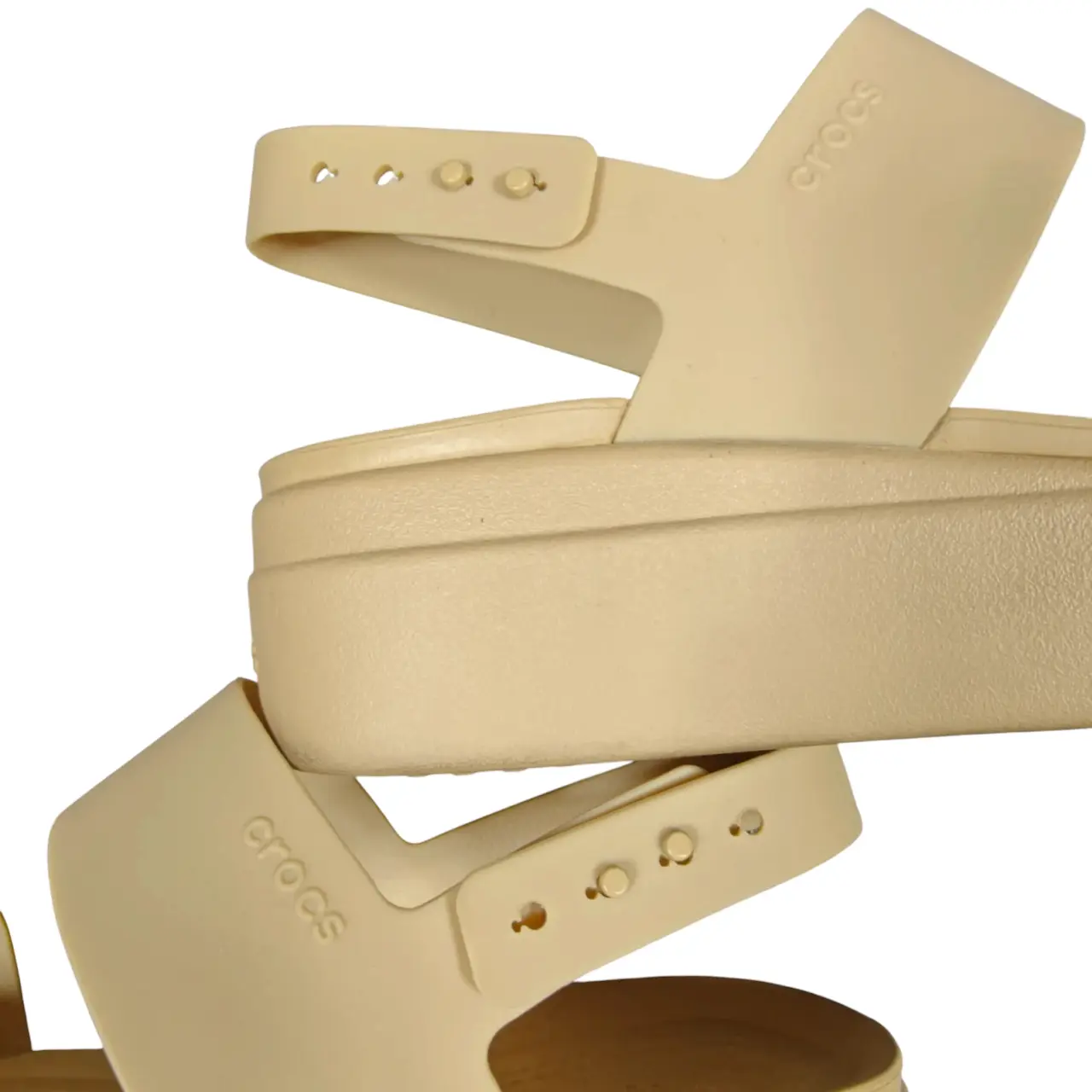 Crocs Brooklyn Low Wedge Platform Sandals Beige Tan Women's Size 6 LiteRide thumbnail 7