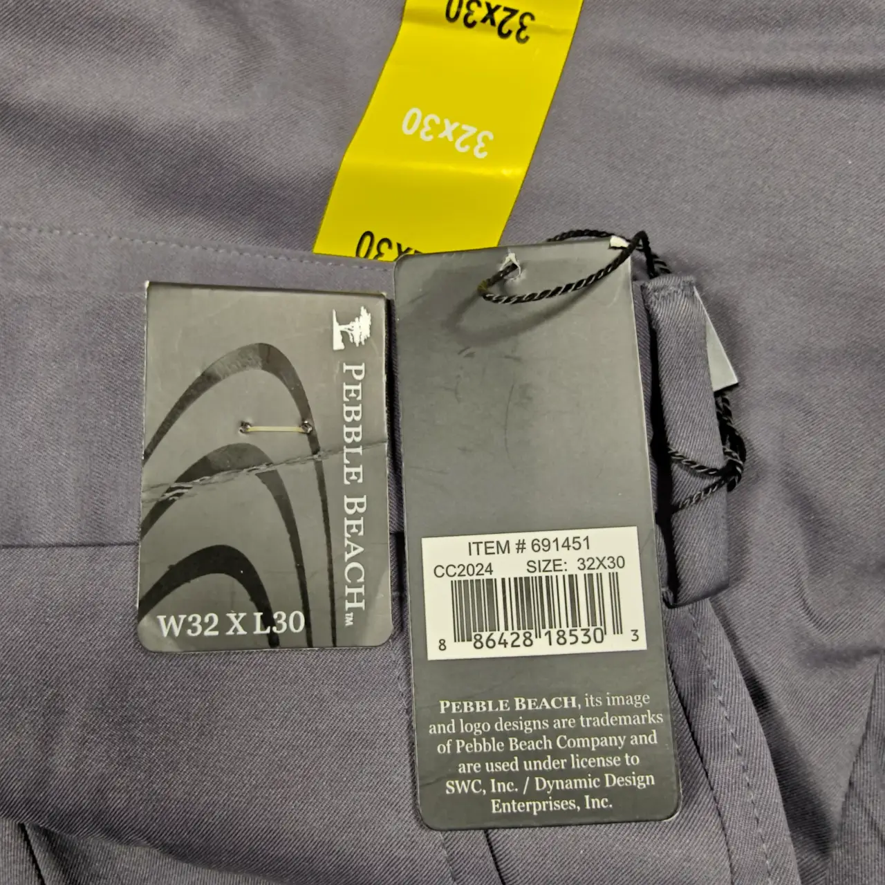 Pebble Beach Performance Men's Flat Front Golf Pants Gray Size 32x30 NWT thumbnail 6