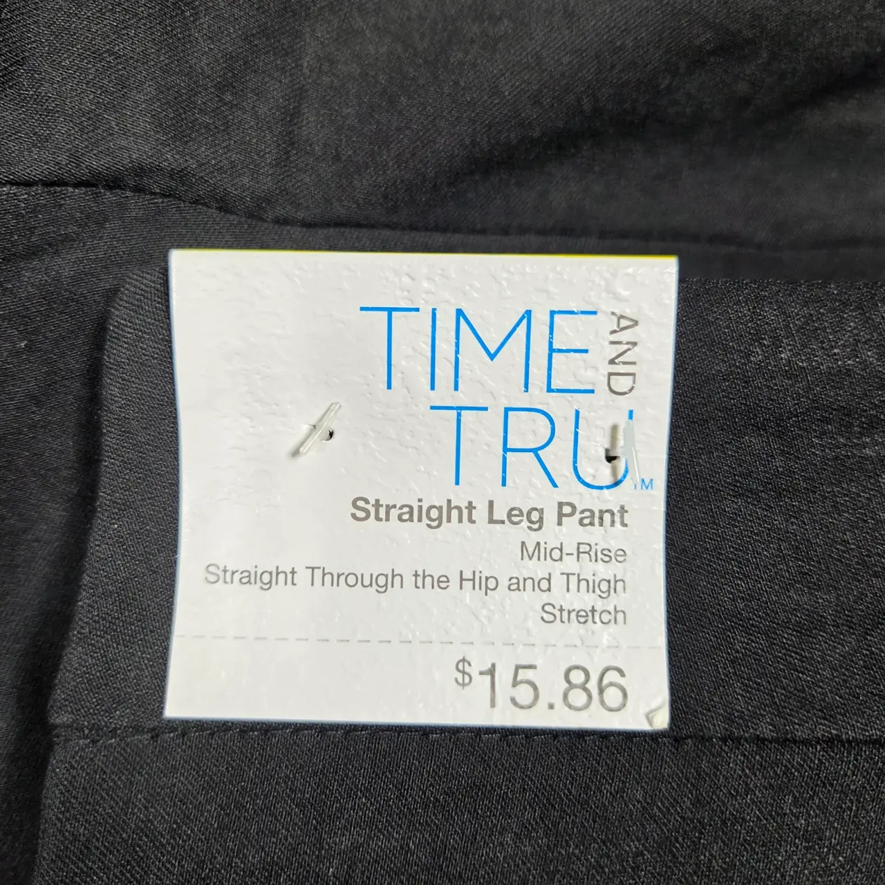 Time and Tru Women's Millennium Straight Leg Stretch Pants Black Size L 12-14 thumbnail 4