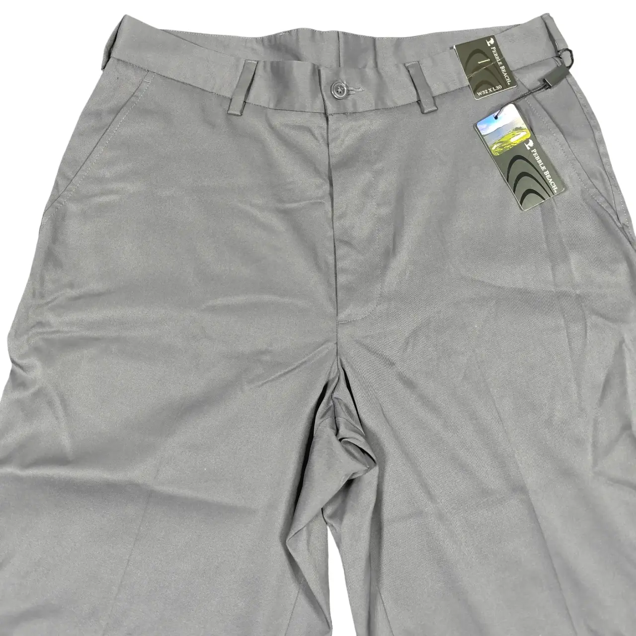 Pebble Beach Performance Men's Flat Front Golf Pants Gray Size 32x30 NWT thumbnail 2