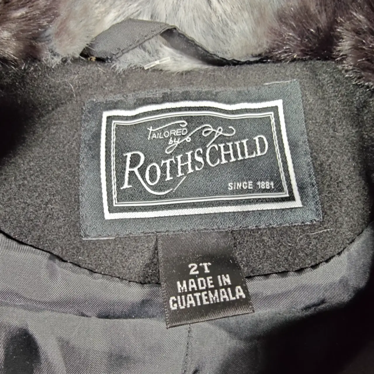 Rothschild Toddler Girls Black Faux Fur Trim Princess Coat Size 2T thumbnail 4