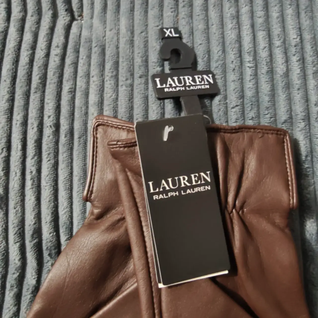 Lauren Ralph Lauren Women's Leather Touchscreen Gloves Brown Size XL NWT thumbnail 4