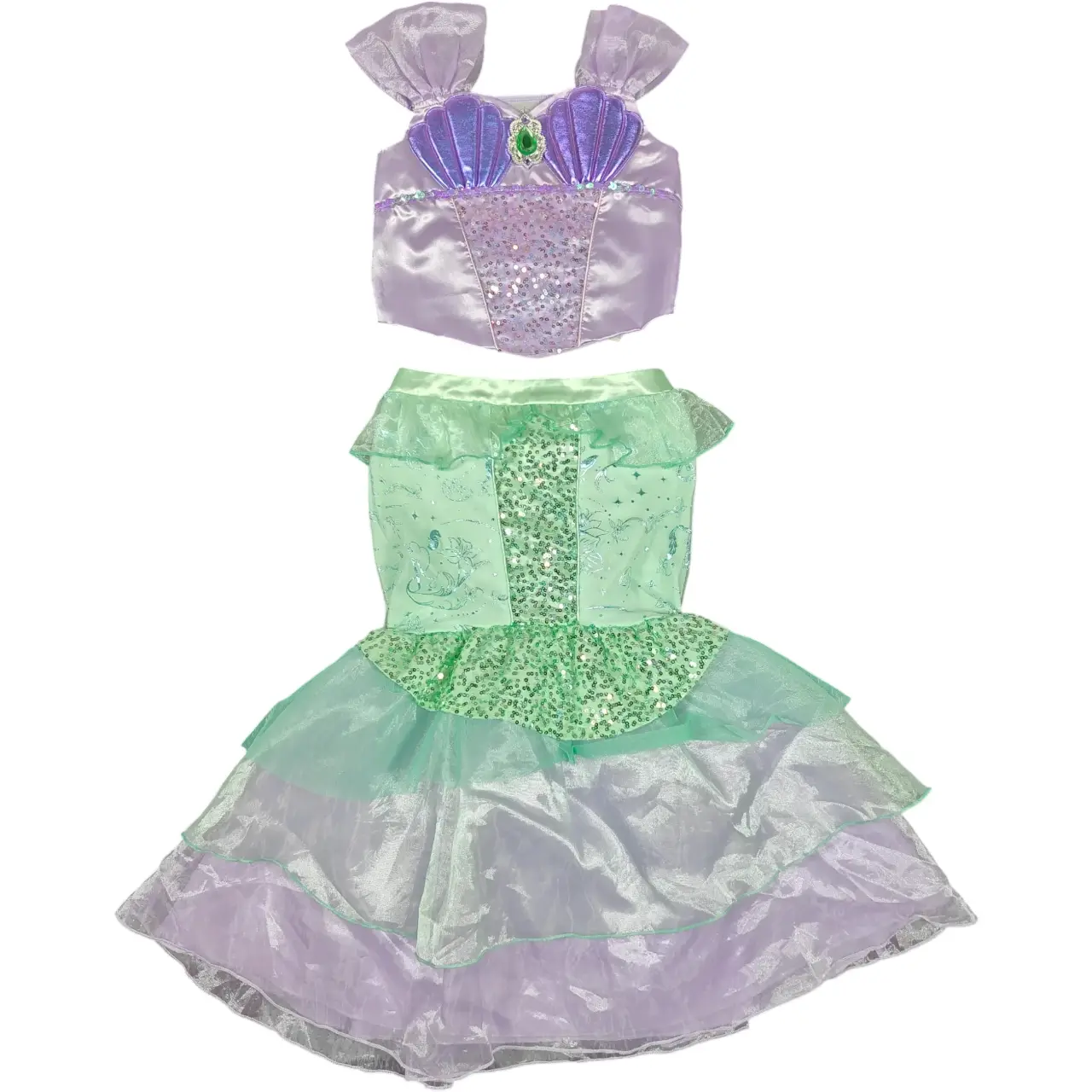 Disney Store Ariel The Little Mermaid Costume 2-Piece Set Girls Size 7/8 thumbnail 2