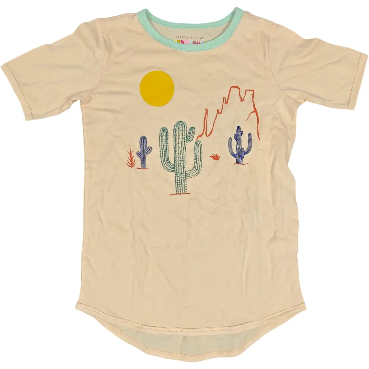 DotDotSmile Kids Size 8/10 Desert Cactus Graphic Curved Hem T-Shirt NWT