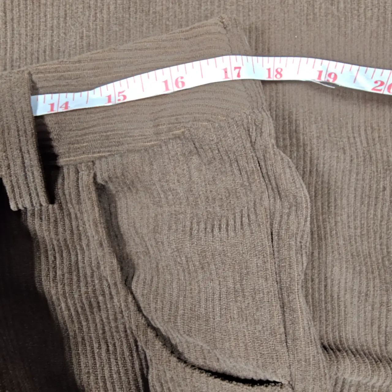 Halara Women's XL Brown Ribbed Corduroy Pleated Casual Pants NWT thumbnail 8