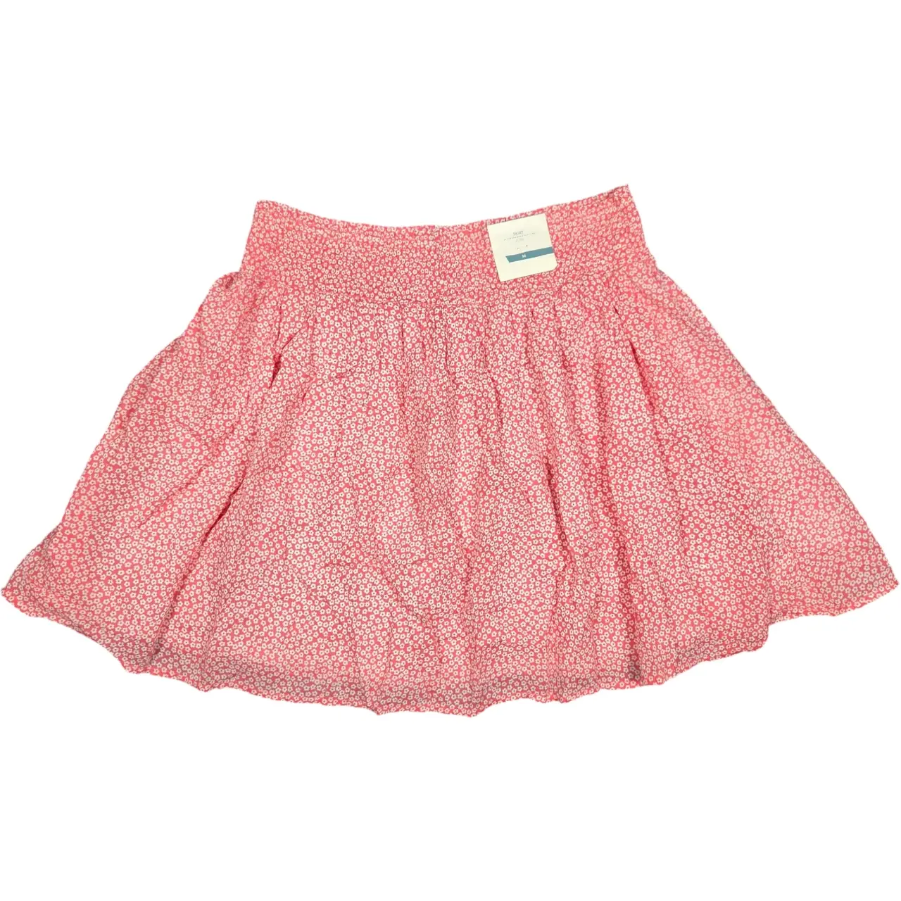 Old Navy Floral Smocked Waist Mini Skirt Pink Size M NWT thumbnail 3