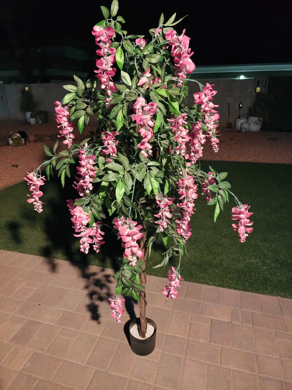 6.5' Wisteria Silk Tree Artificial Plant Pink Flowers thumbnail 2