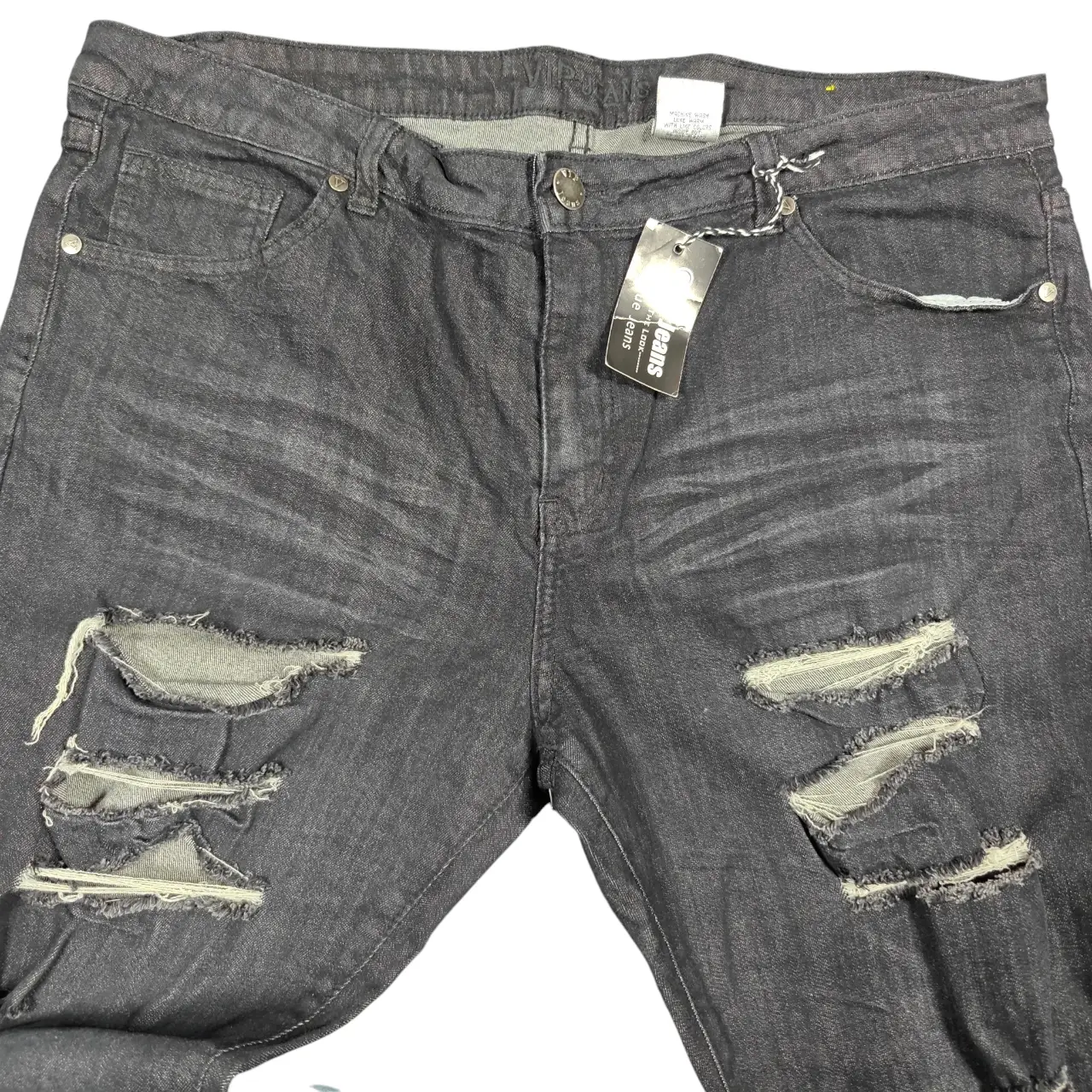 VIP Jeans Women's Size 19/20 Distressed Ripped Black Denim Jeans thumbnail 4