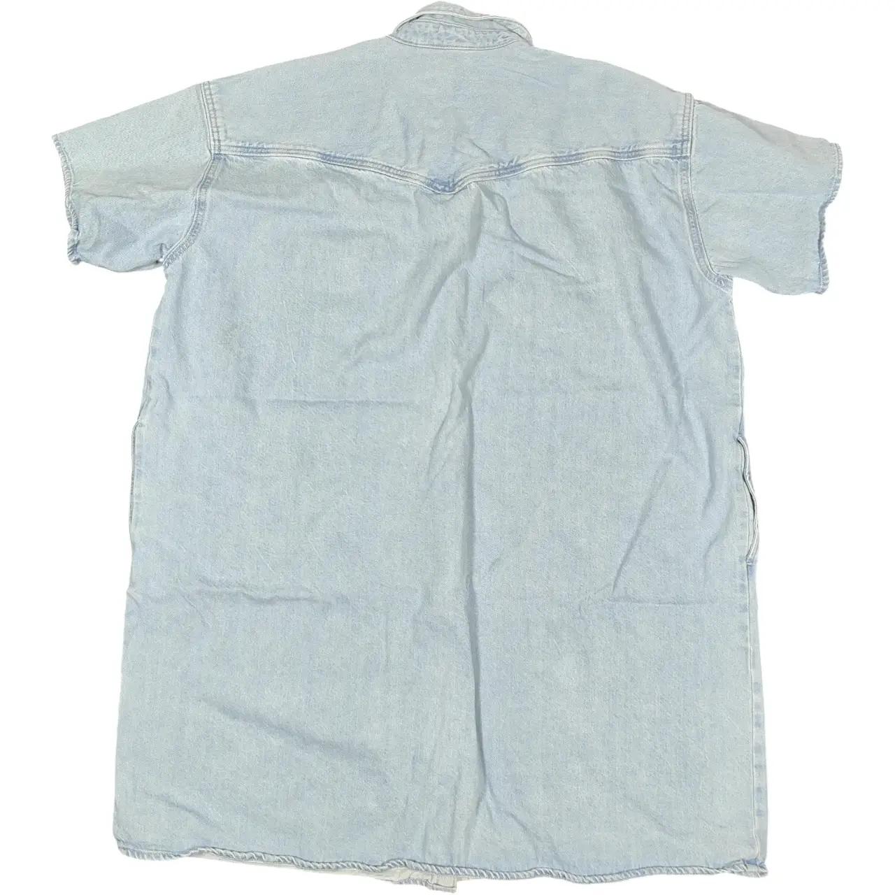 Levi's Women's Elowen Western Pearl Snap Denim Shirt Dress Light Wash XL thumbnail 3
