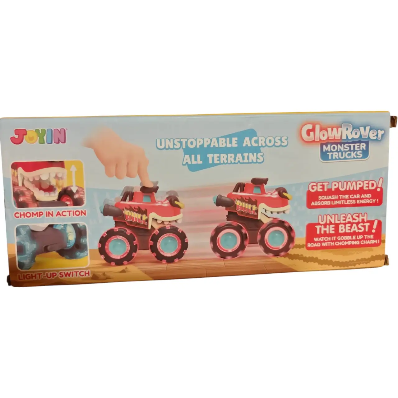 JOYIN GlowRover Light-Up Press & Go Monster Trucks Toddler Toy Set 18M+ thumbnail 3