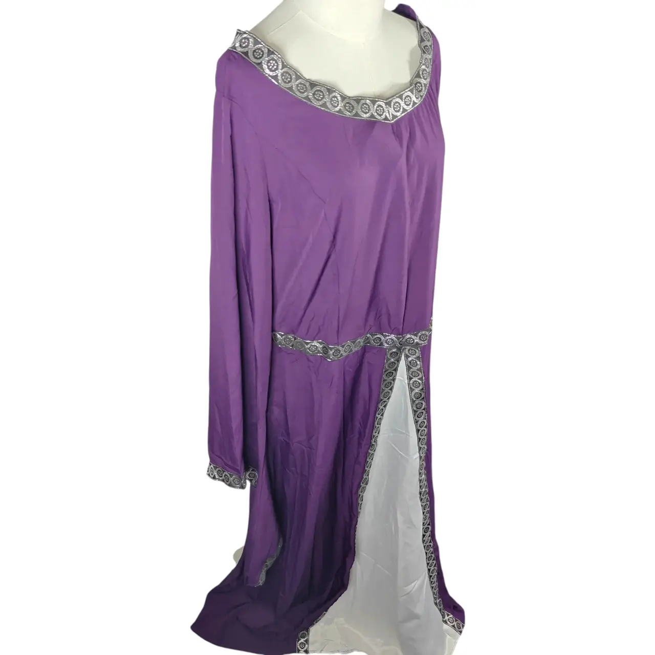 Renaissance Medieval Costume Dress Purple Bell Sleeve Corset Gown Size 2XL thumbnail 3