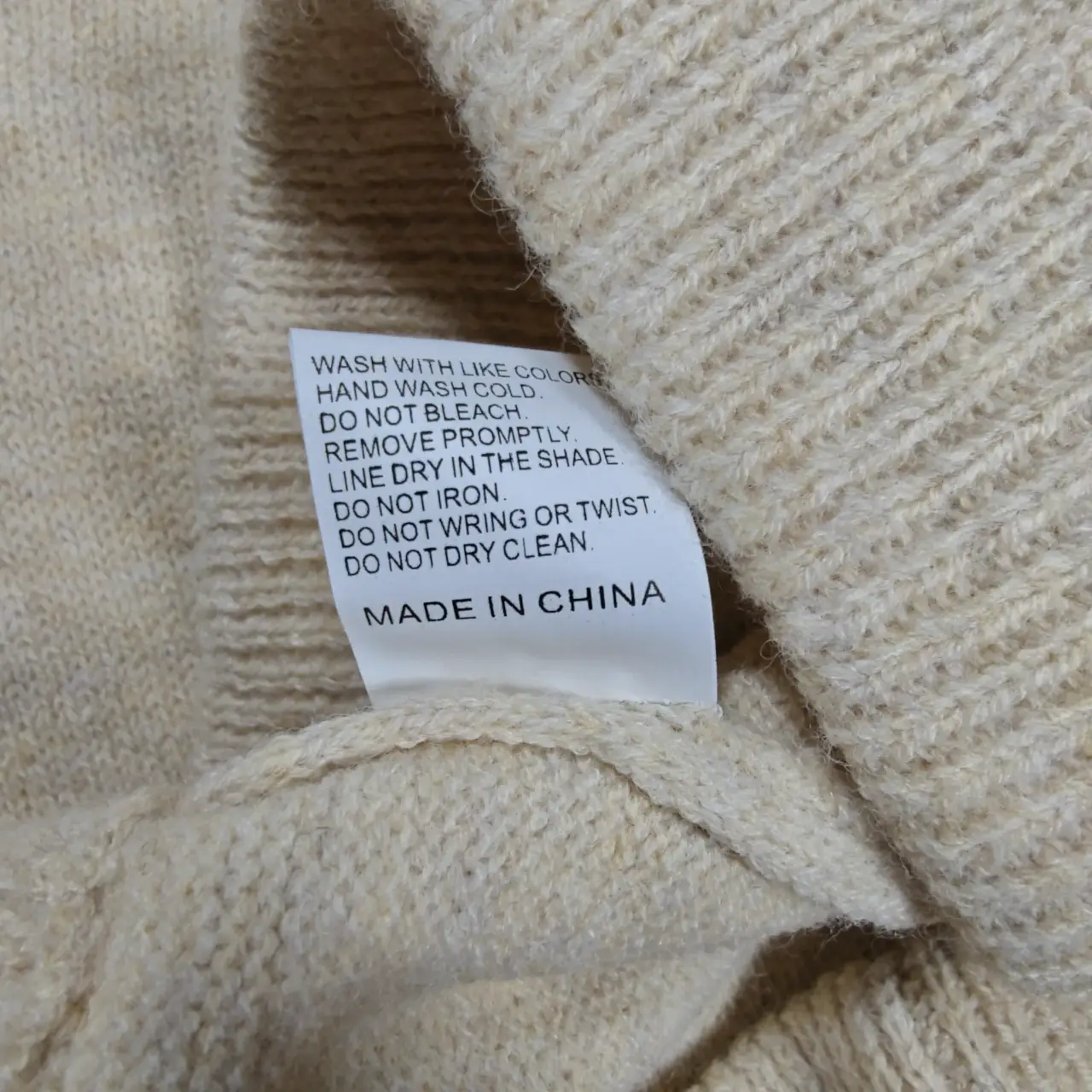 Knit Lounge Set Crewneck Sweater & Wide Leg Pants Cream Oatmeal Beige Size XL thumbnail 7