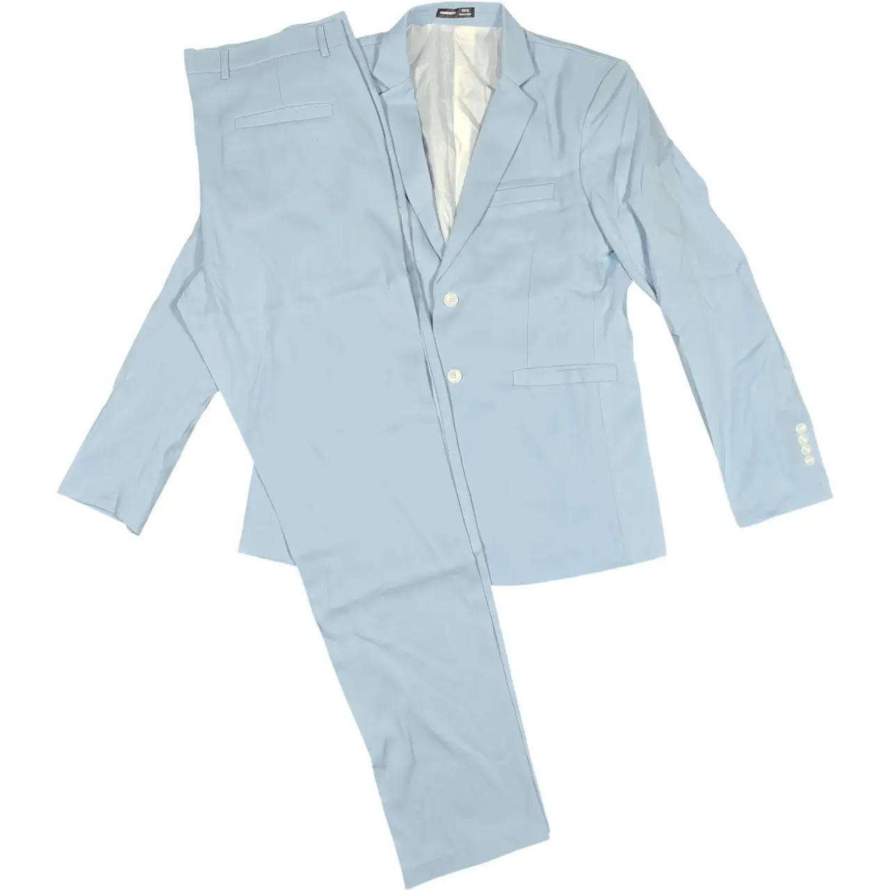 Manfinity Men's 2-Piece Slim Fit Suit Set Light Blue Size XL
