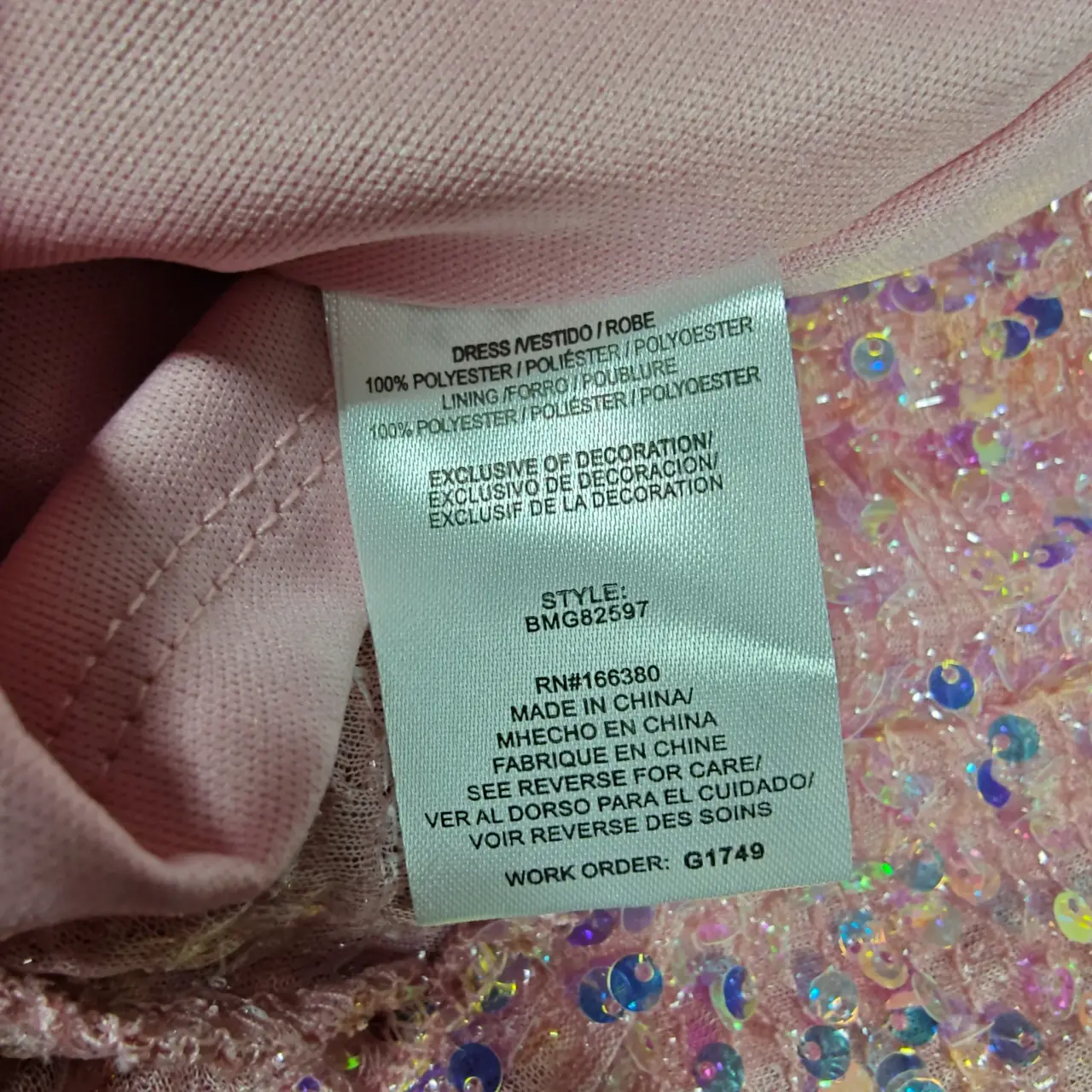 Badgley Mischka Girls Size 7 Pink Sequin Puff Sleeve Party Dress NWT thumbnail 7