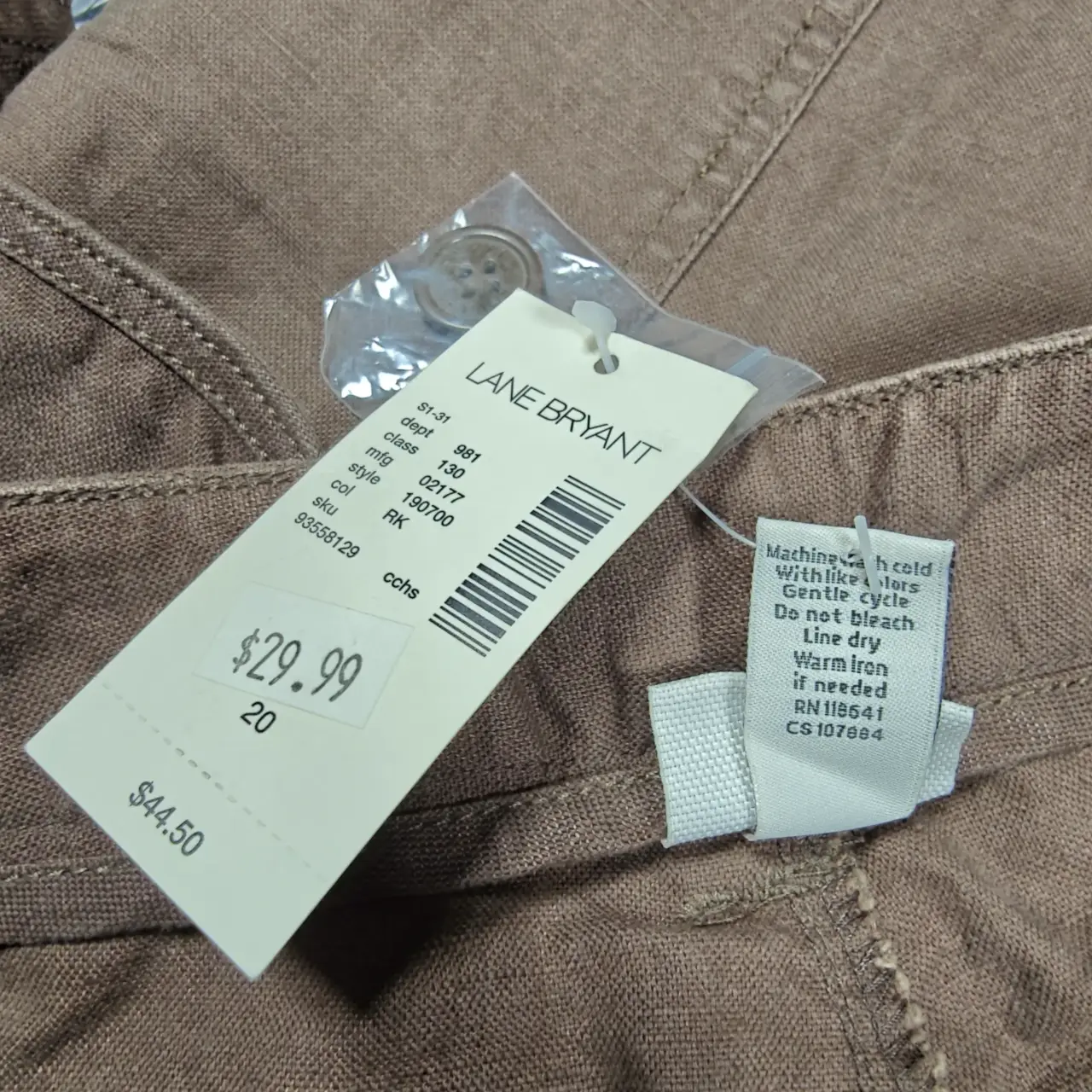 Lane Bryant Venezia Linen Blend Cargo Capri Pants Size 20 NWT thumbnail 7